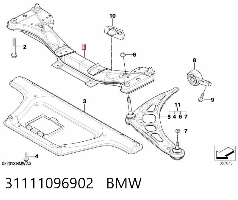 Передня балка на BMW 3  E46