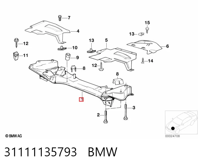  Підрамник передній BMW 5 