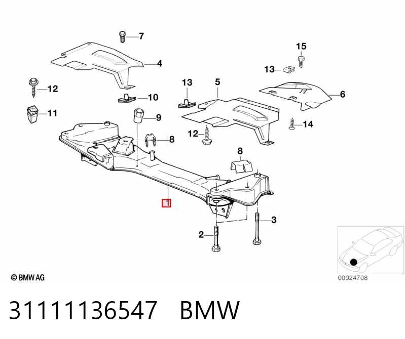 Балка передньої підвіски, підрамник BMW 5 