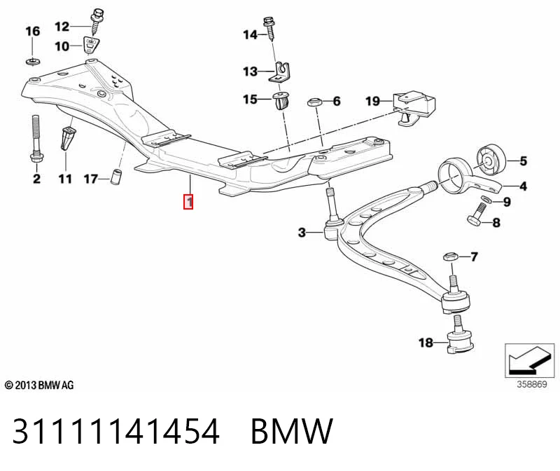 Підрамник передньої підвіски BMW 3 седан (E36) (1990 - 1998) ціна, від 19.84 USD