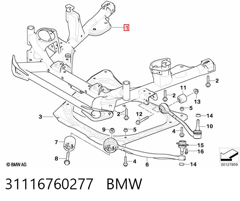 Підрамник передньої підвіски BMW X5 позашляховик (E53) (2000 - 2006) ціна, від 50.68 USD