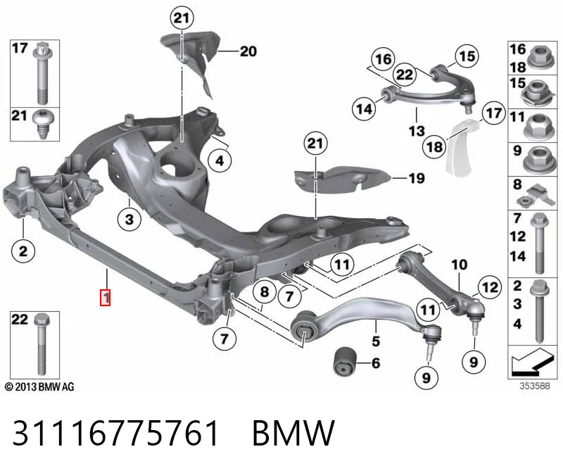 Передня балка на BMW 5  F10