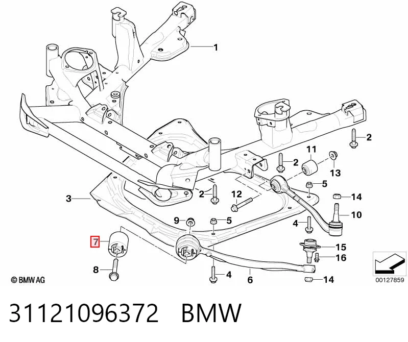 31121096372 BMW Сайлентблок переднього нижнього важеля