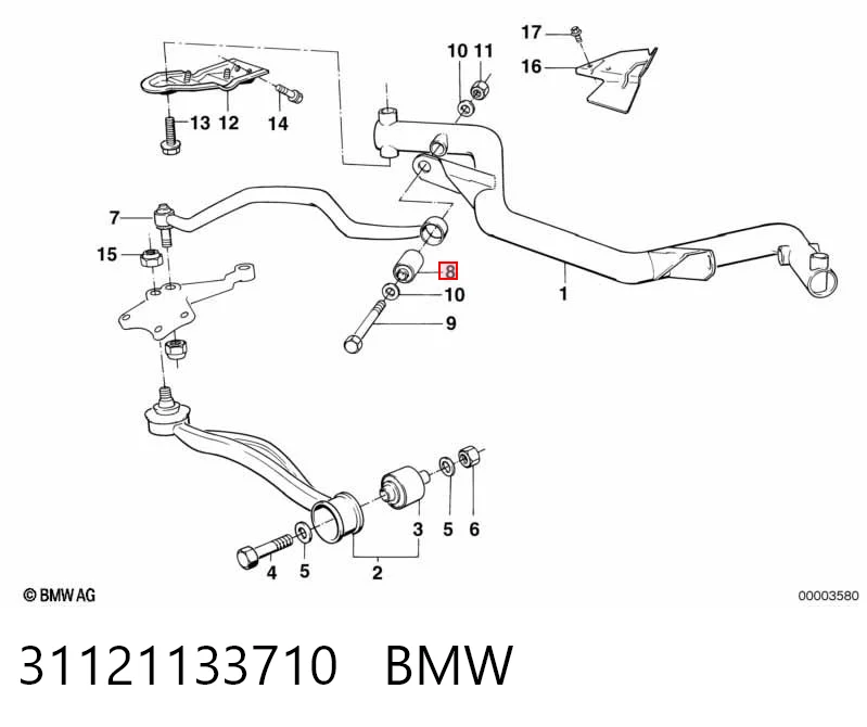 31121133710 BMW Сайлентблок переднього верхнього важеля