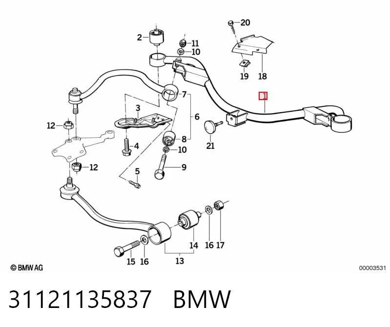 Підрамник передньої підвіски BMW 7 седан (E32) (1986 - 1994) ціна, від 10.20 USD
