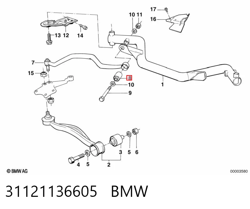 31121136605 BMW Сайлентблок переднього верхнього важеля