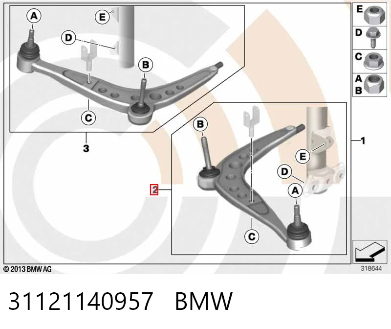 31121140957 BMW Поперечний важіль