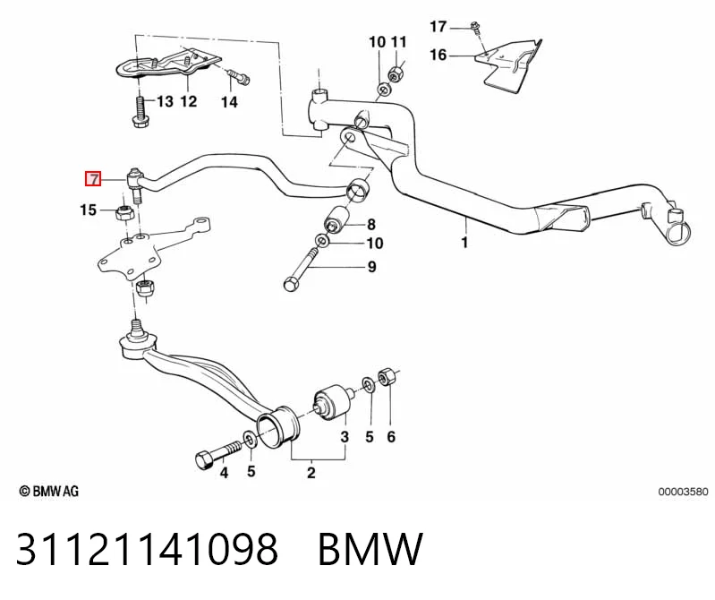 31121141098 BMW Важіль передньої підвіски верхній, правий
