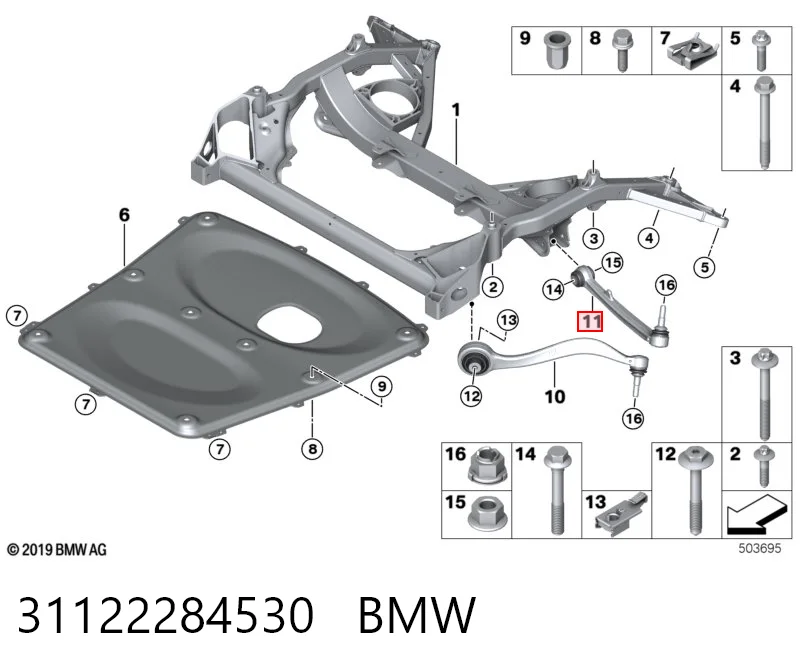 31122284530 BMW Важіль передньої підвіски нижній, правий