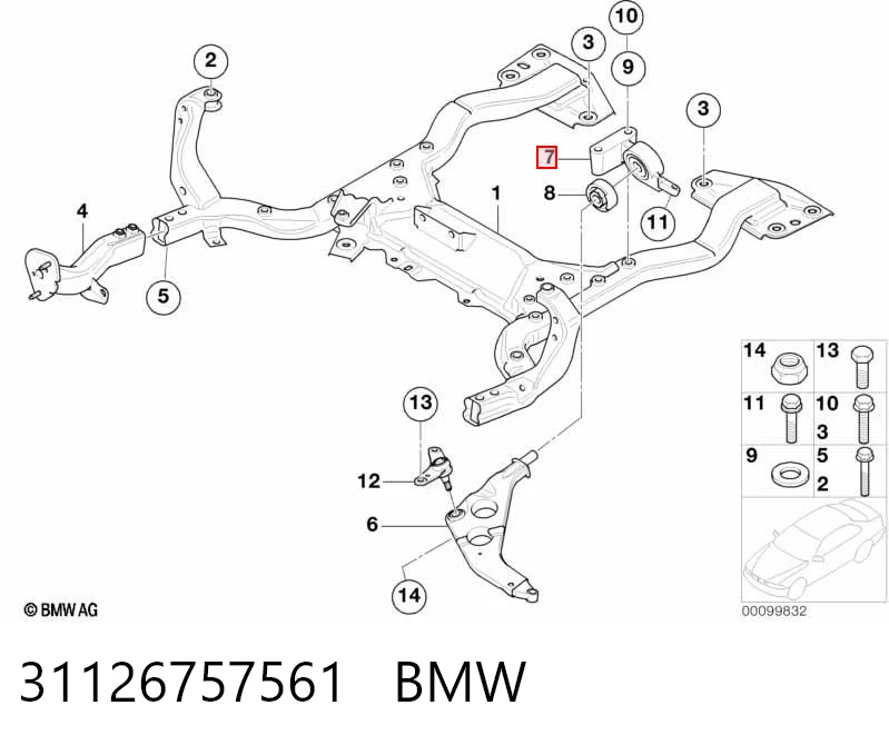 31126757561 BMW Сайлентблок переднього нижнього важеля