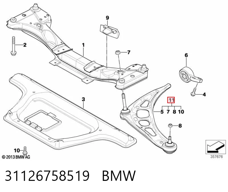 31126758519 BMW Поперечний важіль