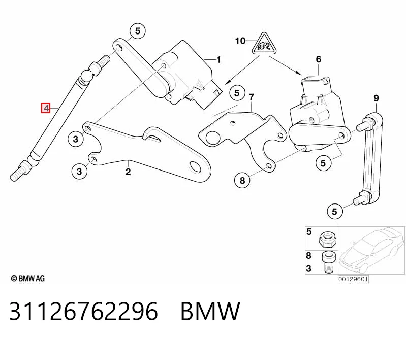 Тяга датчика рівня положення кузова, передня BMW 6762296
