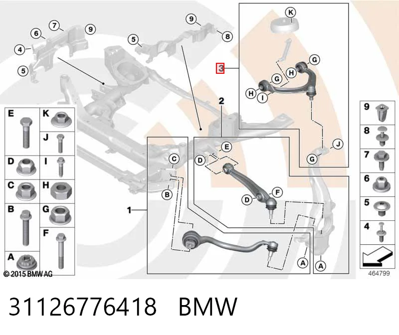 31126776418 BMW Важіль передньої підвіски верхній, правий