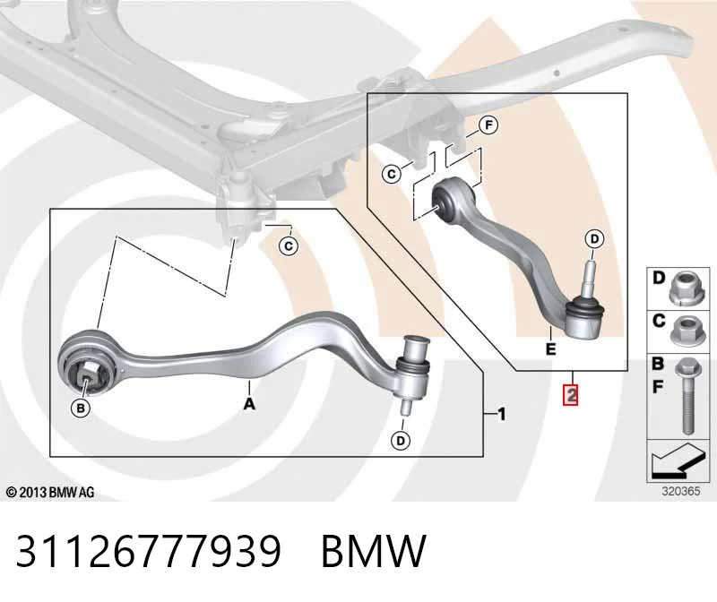 31126777939 BMW Поперечний важіль