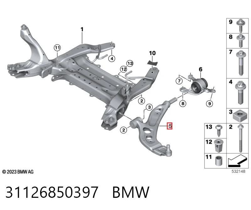 31126850397 BMW Поперечний важіль