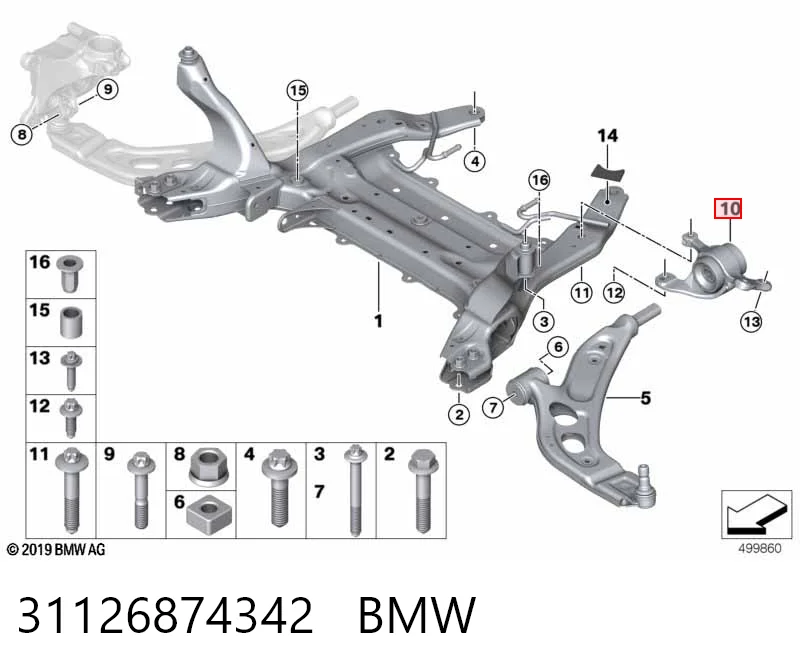 31126874342 BMW Сайлентблок переднього нижнього важеля
