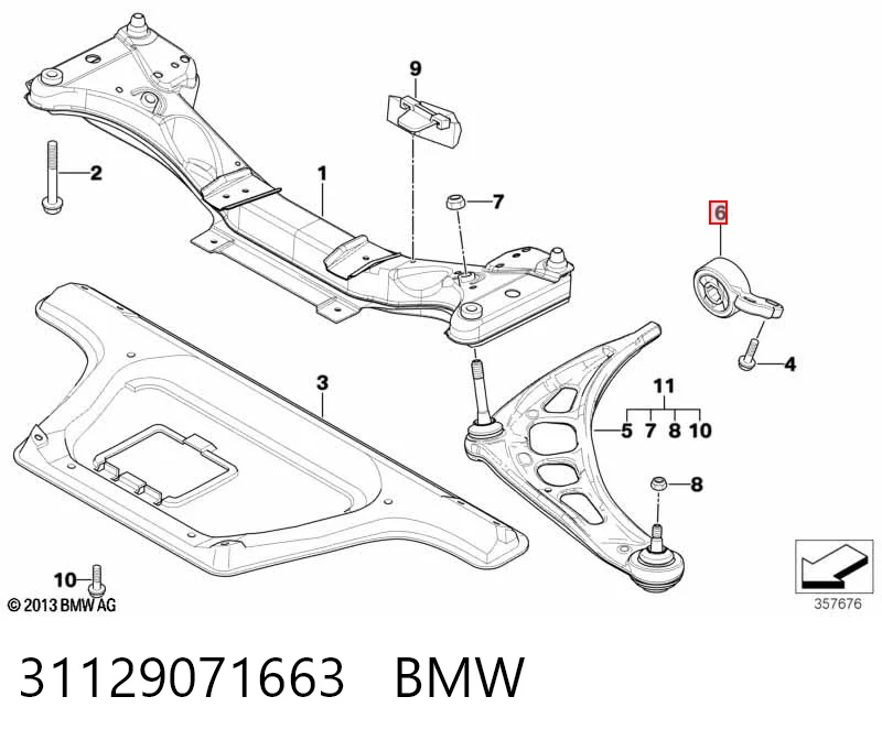 31129071663 BMW Сайлентблок переднього нижнього важеля