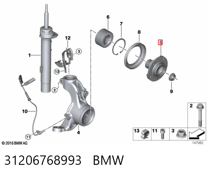  Передня маточина BMW 3 