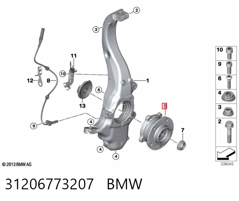 31206773207 BMW Маточина (передня)
