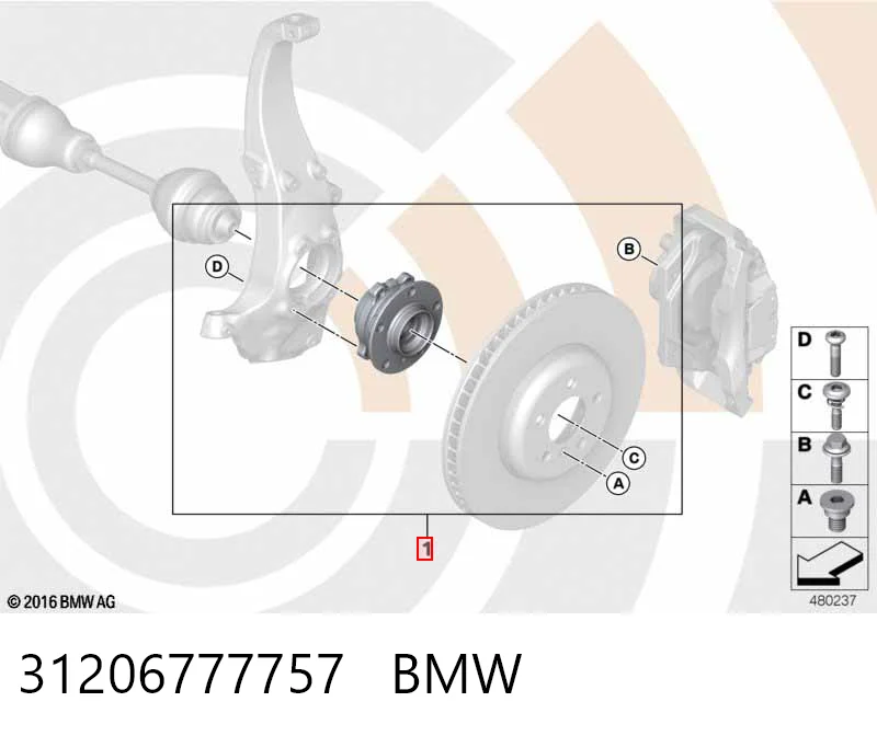 31206777757 BMW Маточина (передня)