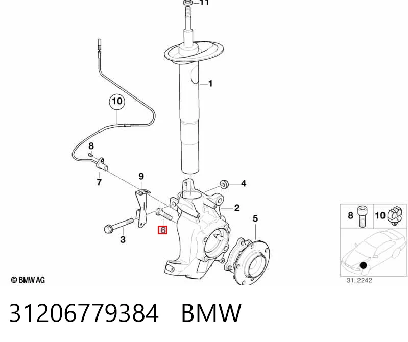 31206779384 BMW Маточина (передня)