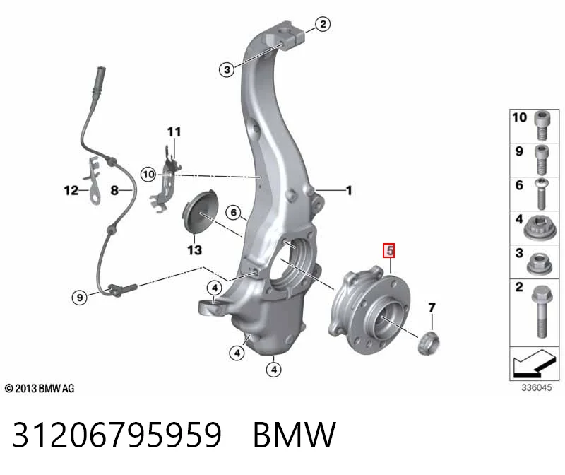 31206795959 BMW Маточина (передня)