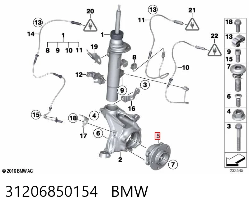 31206850154 BMW Маточина (передня)