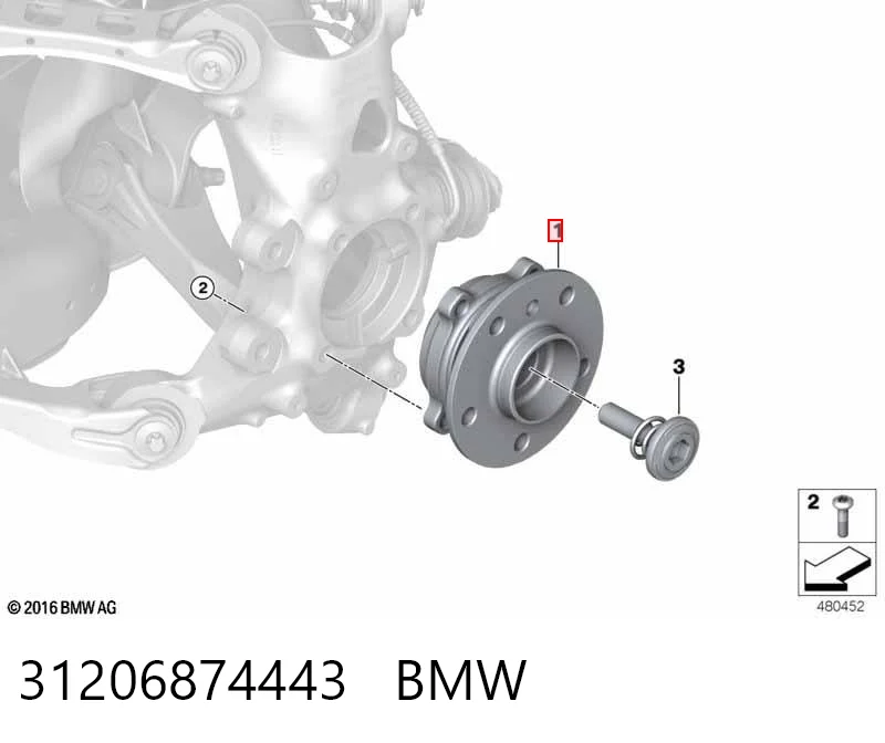 31206874443 BMW Маточина (передня)