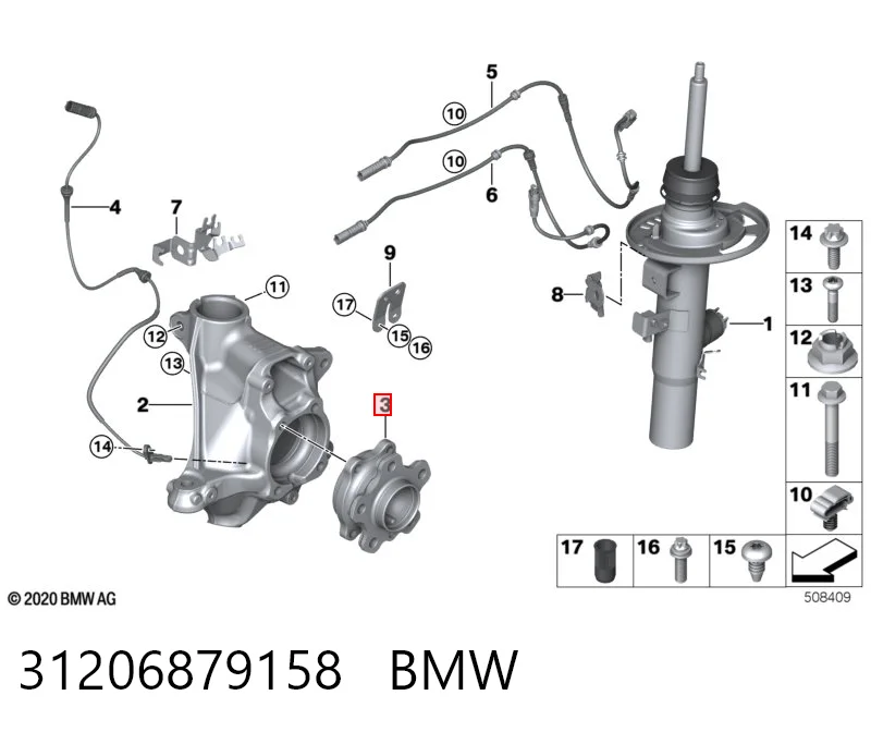 31206879158 BMW Маточина (передня)