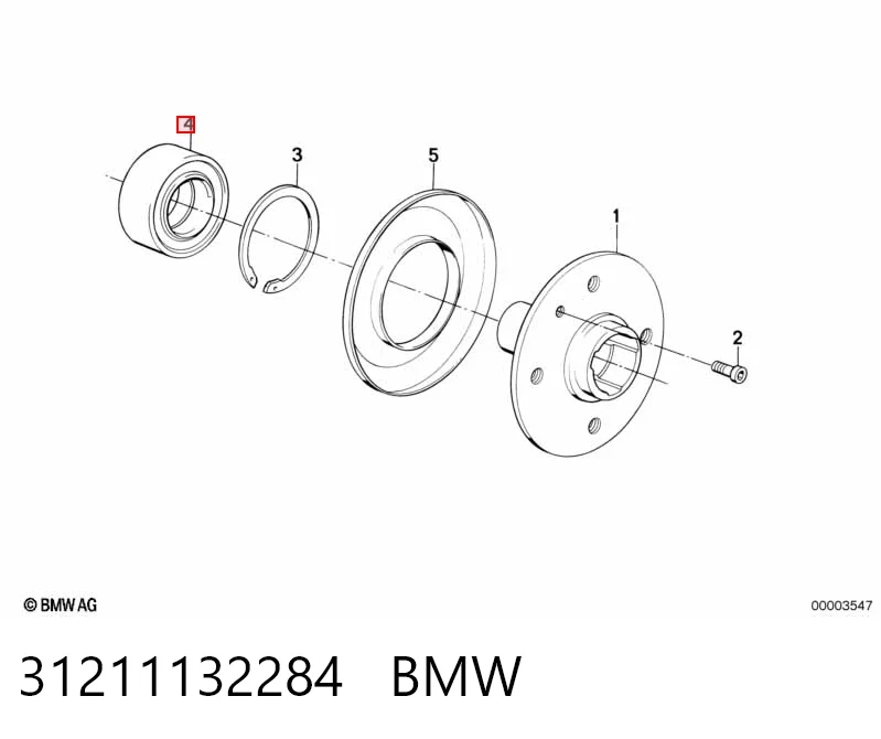 Комплект підшипник маточини передньої BMW 3 седан (E30) (1982 - 1992) ціна, від 22.68 USD