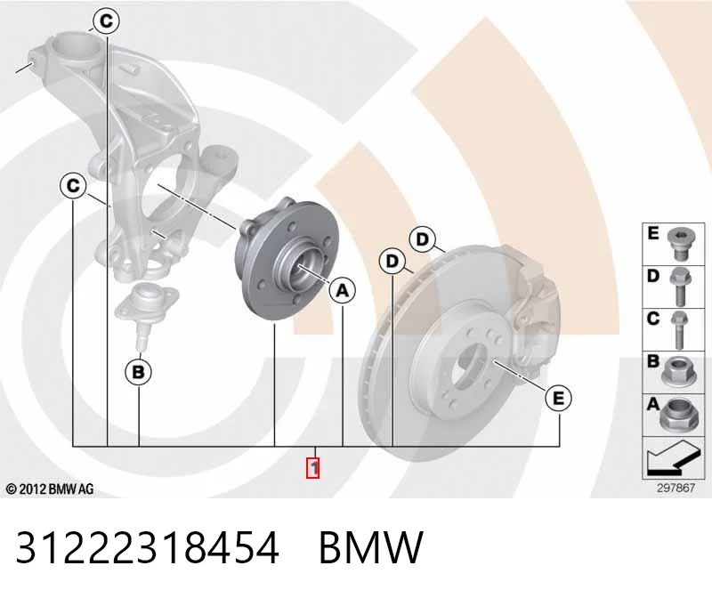 31222318454 BMW Маточина (передня)