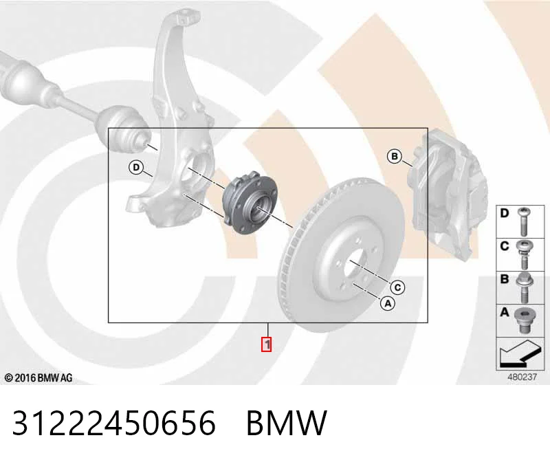 31222450656 BMW Маточина (передня)