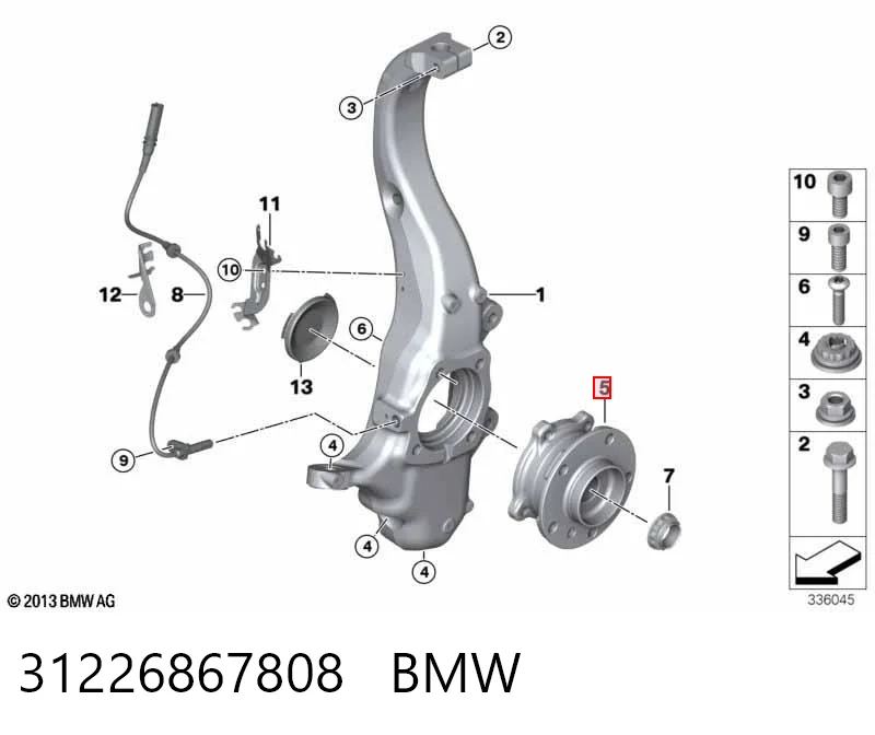 31226867808 BMW Маточина (передня)