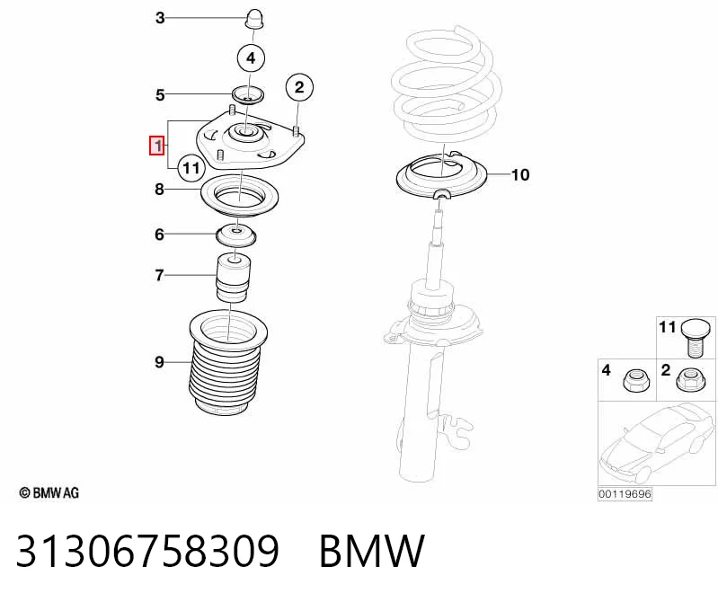 Купити MS41053 Sato Tech Опора амортизатора переднього
