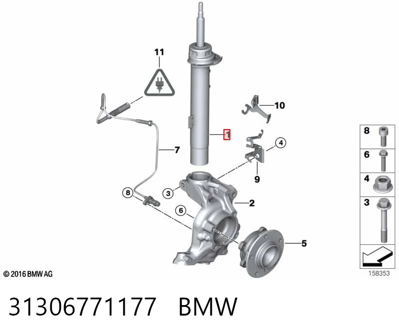 31306771177 BMW Ліва передня стійка