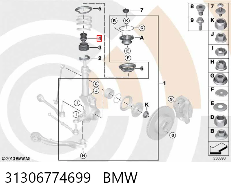 31306774699 BMW Буфер-відбійник амортизатора переднього