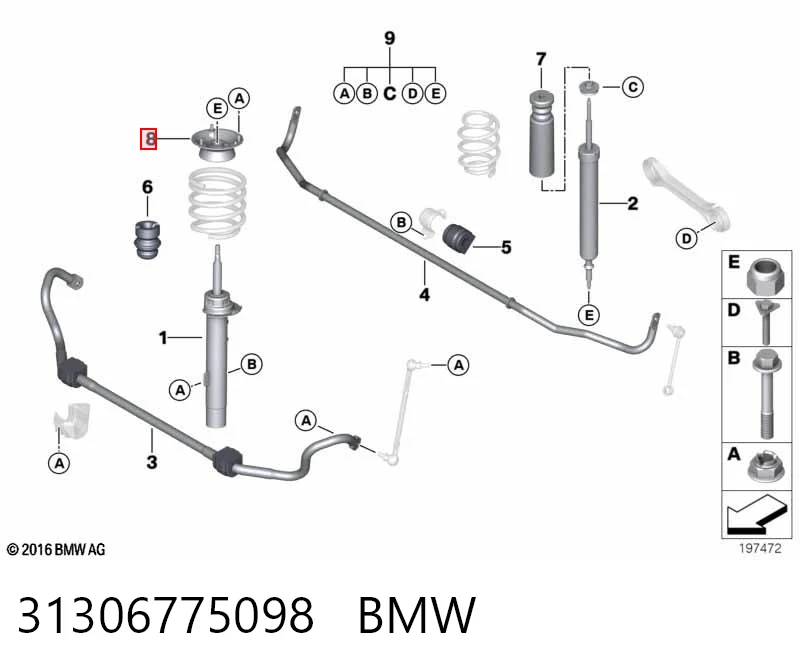 31306775098 BMW Кріплення переднього амортизатора
