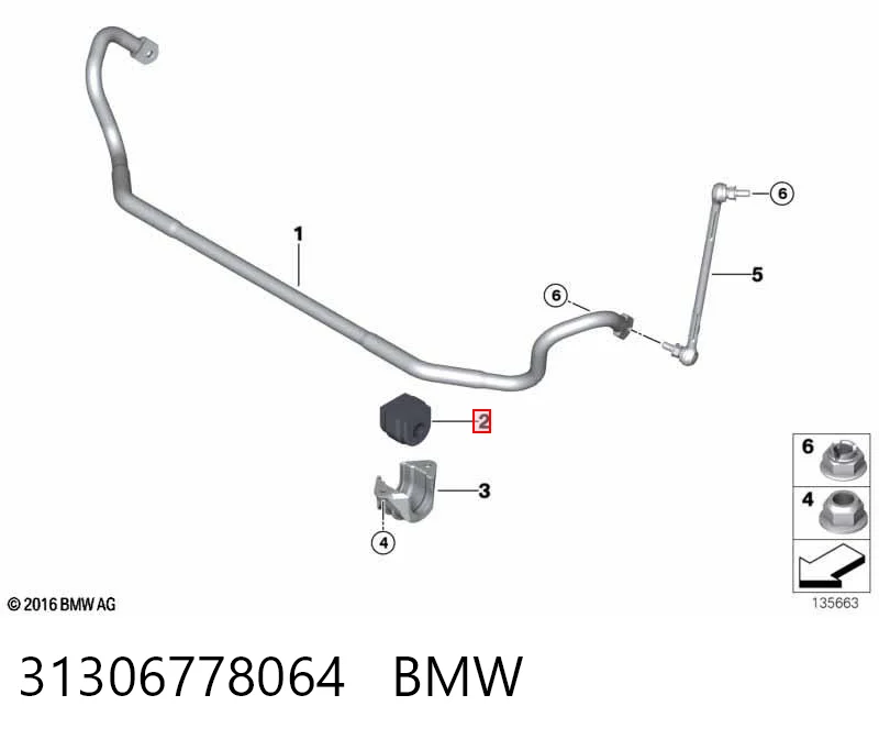 31306778064 BMW Втулка стабілізатора переднього