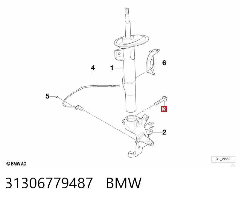 31306779487 BMW Болт переднього важеля, нижнього