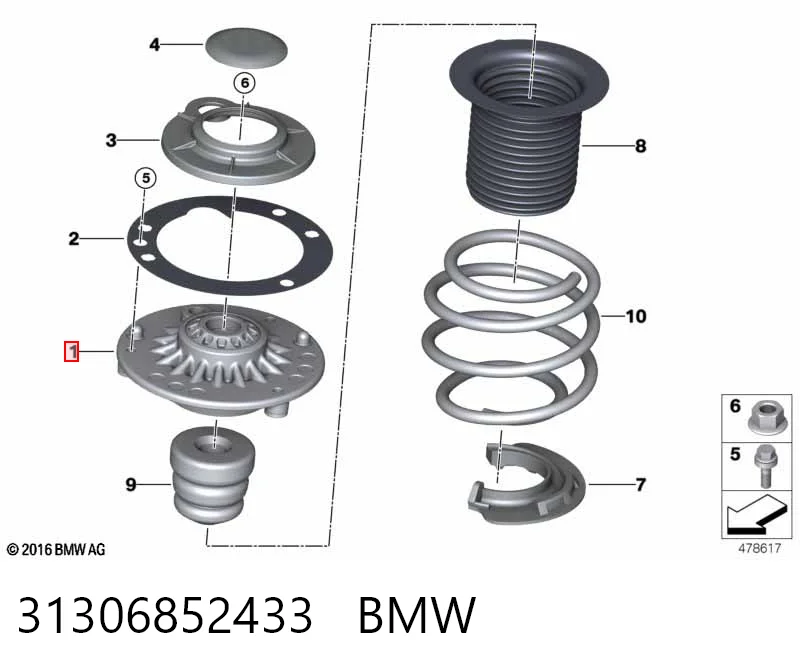 31306852433 BMW Кріплення переднього амортизатора