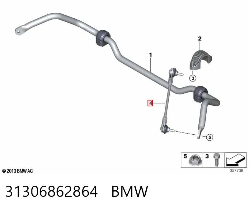 31306862864 BMW Тяга переднього стабілізатора