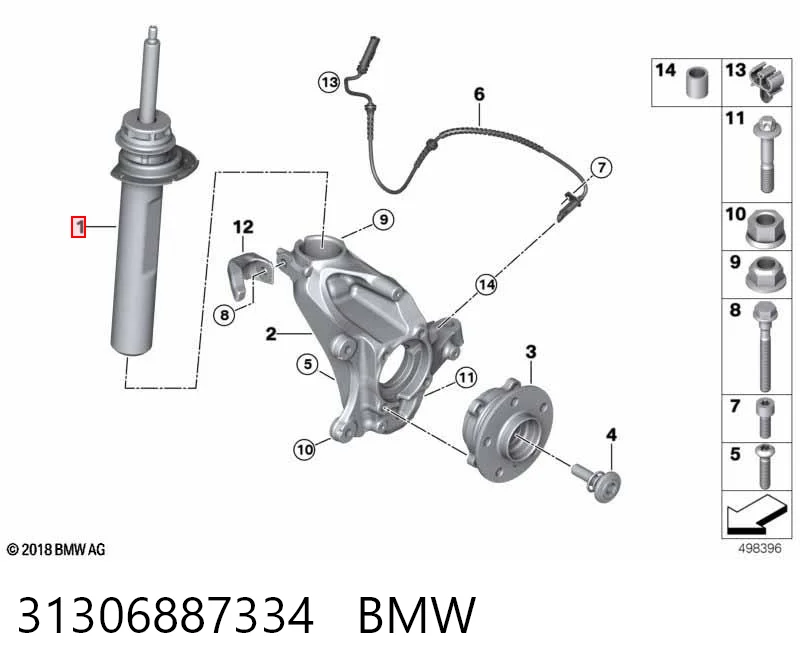 31306887334 BMW Амортизатор передньої підвіски