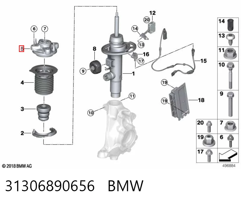 31306890656 BMW Кріплення переднього амортизатора