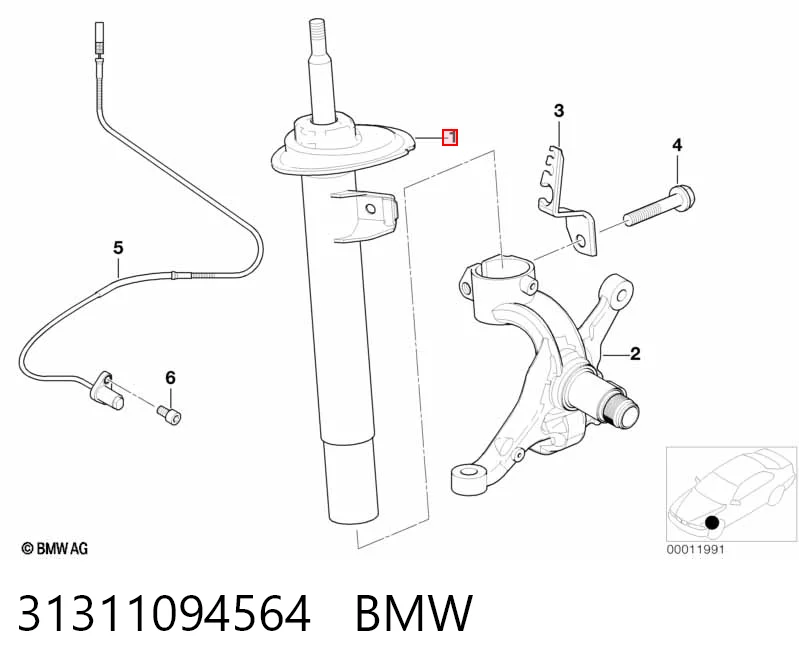31311094564 BMW Амортизатор передньої підвіски