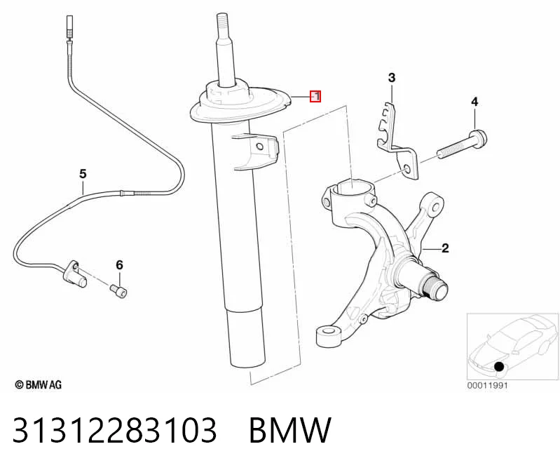 31312283103 BMW Ліва передня стійка