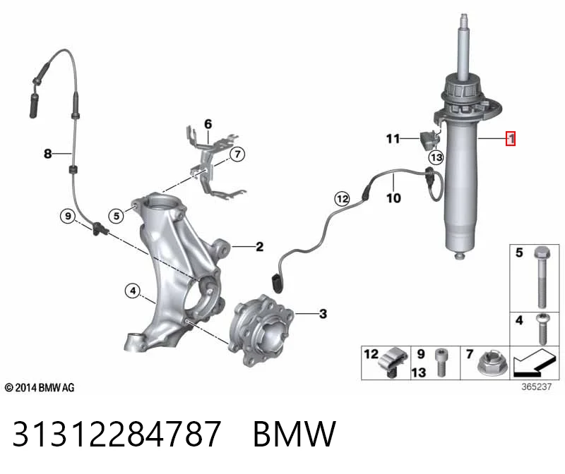 31312284787 BMW Ліва передня стійка