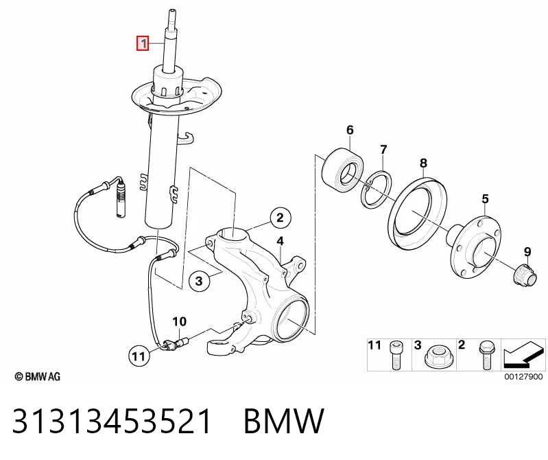 31313453521 BMW Ліва передня стійка
