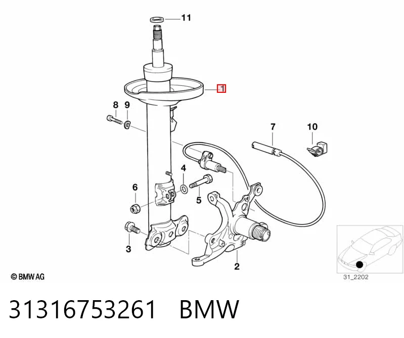 31316753261 BMW Ліва передня стійка