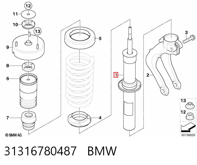 31316780487 BMW Стійка передня