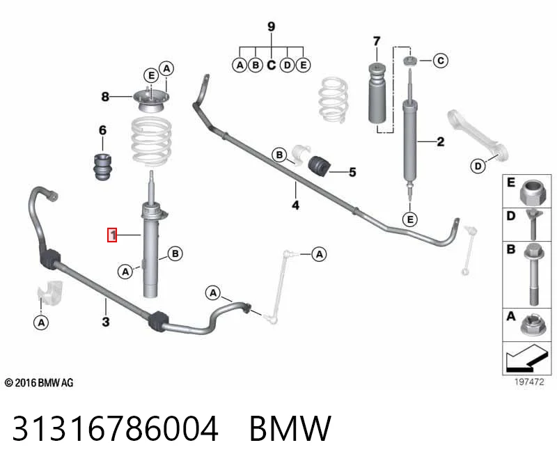 31316786004 BMW Амортизатор передньої підвіски
